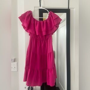 Pink Ruffled off the shoulder  Dress size Small women’s